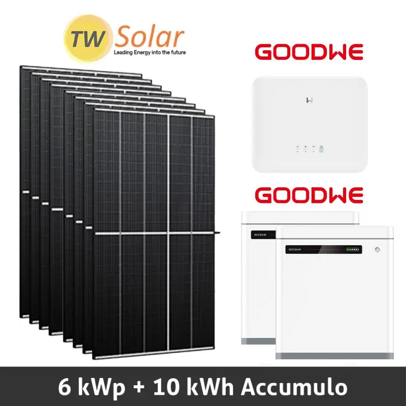 Fotovoltaico Goodwe 6 kW con batteria 10 kWh - installazione e allaccio chiavi in mano