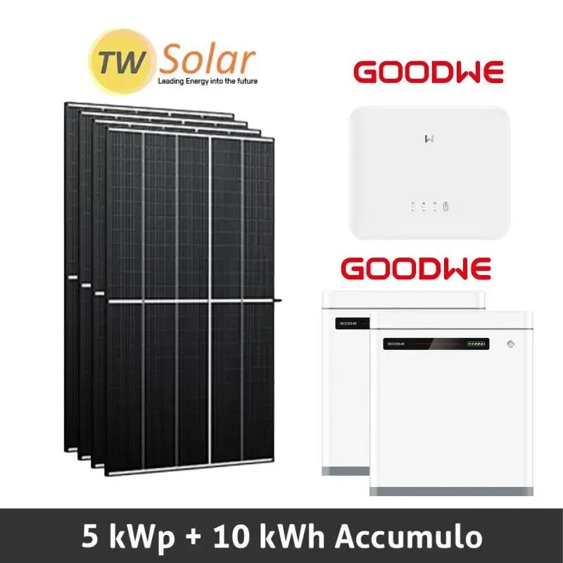 Fotovoltaico Goodwe 5 kW con batteria 10 kWh - installazione e allaccio chiavi in mano