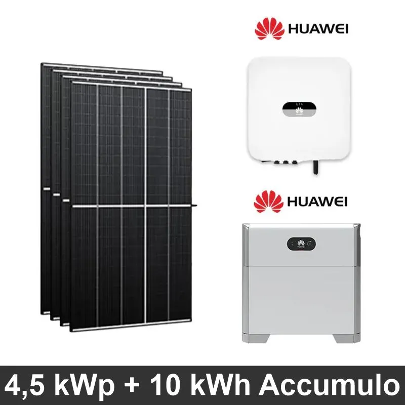 Fotovoltaico Huawei 4,5 kW con batteria 10 kWh - installazione e allaccio chiavi in mano