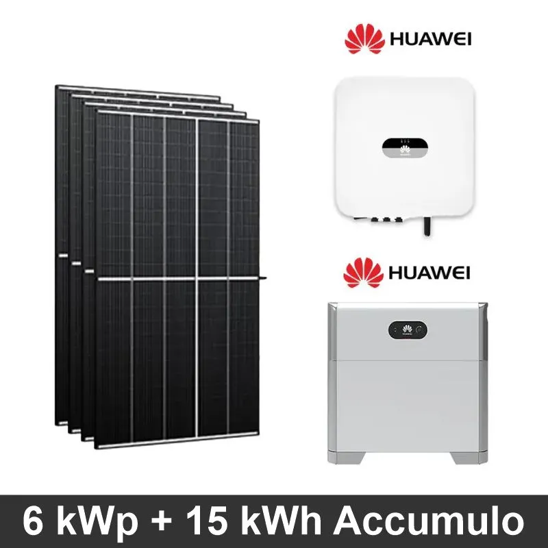 Fotovoltaico Huawei 6 kW con batteria 15 kWh - installazione e allaccio chiavi in mano